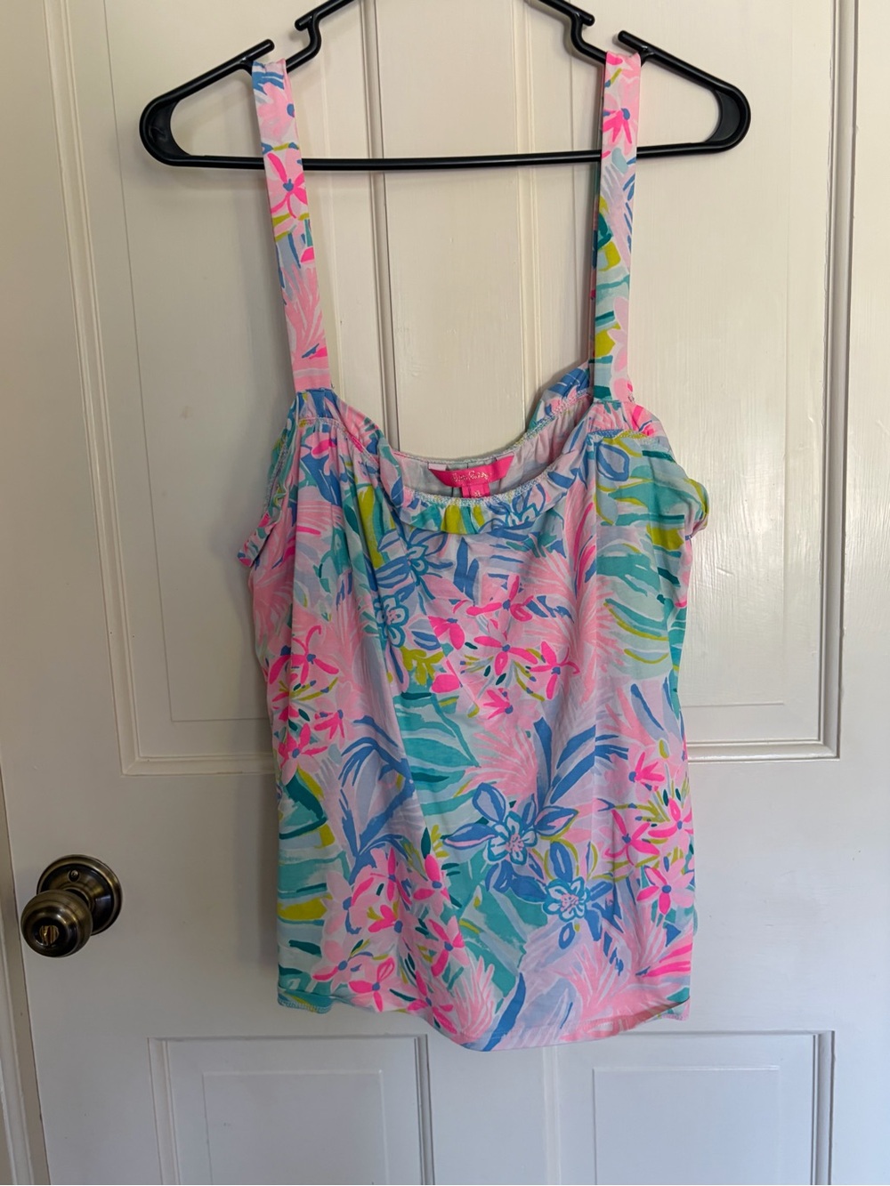 Lilly Pulitzer Pink Blue Green Floral Sleeveless Tank